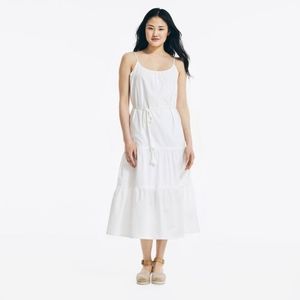 NAUTICA EMBROIDERED TIERED DRESS